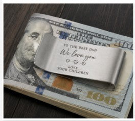 Personalized Engraved Stainless Steel Money Clip | Custome Men's Wallet Gift