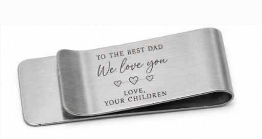 Personalized Engraved Stainless Steel Money Clip | Custome Men's Wallet Gift