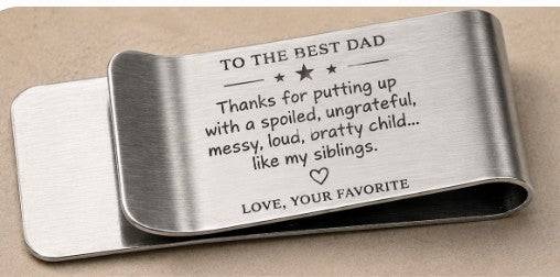 Personalized Engraved Stainless Steel Money Clip | Custome Men's Wallet Gift