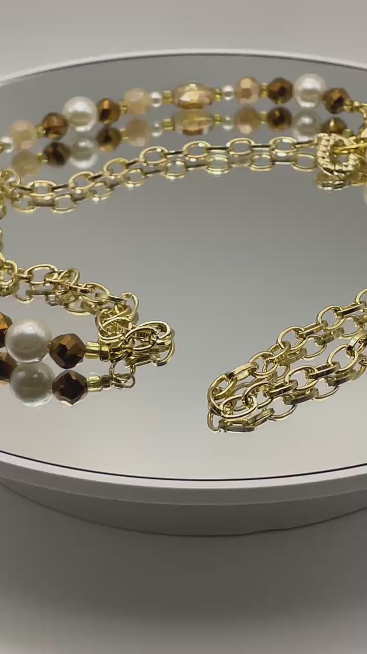 Mocha Royale Necklace with Bracelets