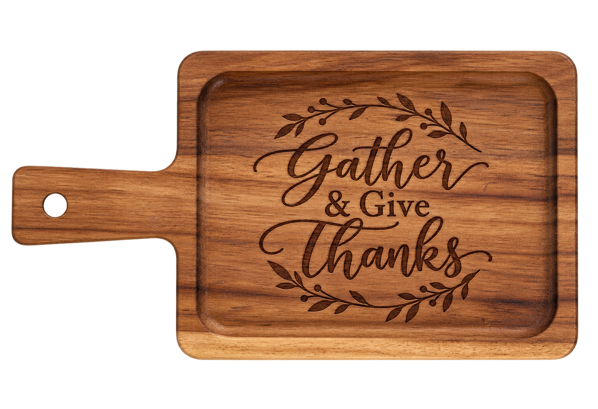 Personalized Acacia Wood Mini Paddle Board | Custom Engraved Serving Board