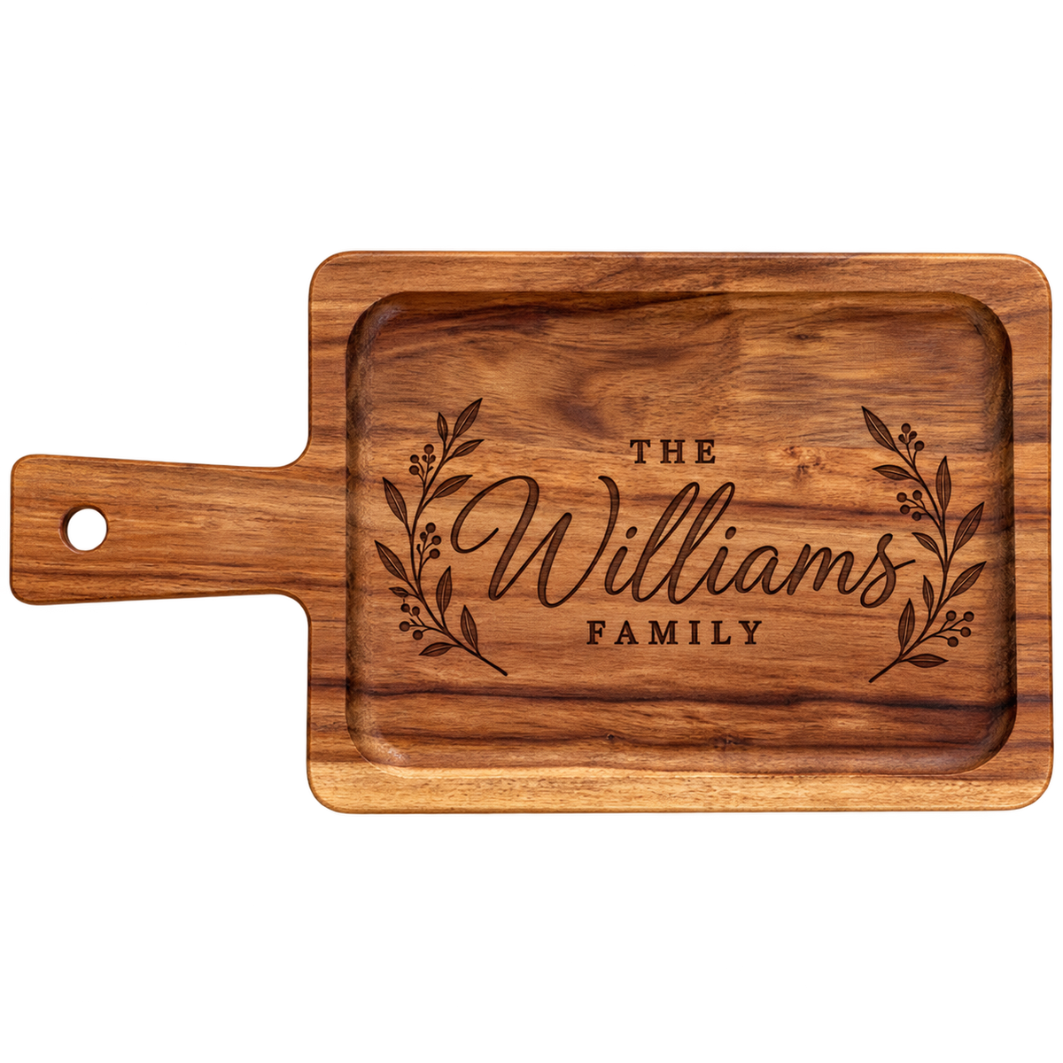 Personalized Acacia Wood Mini Paddle Board | Custom Engraved Serving Board